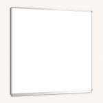 Whiteboard, 120x120 cm, mit durchgehender Ablage, Stahlemaille weiß, 